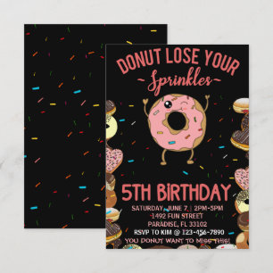 5. Geburtstag Donut Verliere nicht deine Streusel  Einladung