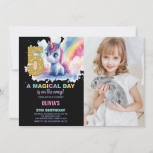 5. Geburtstag Einhorn Geburtstag Einladung Foto