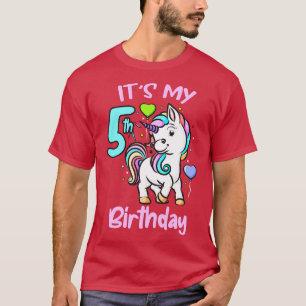 5. Geburtstag Einhorn Kindergeschenke für Mädchen T-Shirt