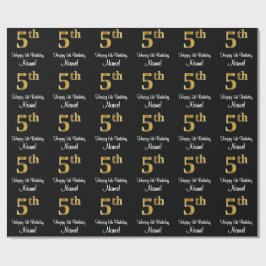 5. Geburtstag: Elegantes Luxurious Imitate Gold Lo Geschenkpapier