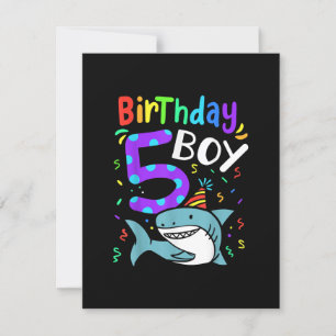 5. Geburtstag Fünf Jahre alt, Haifisch-Geschenke Einladung