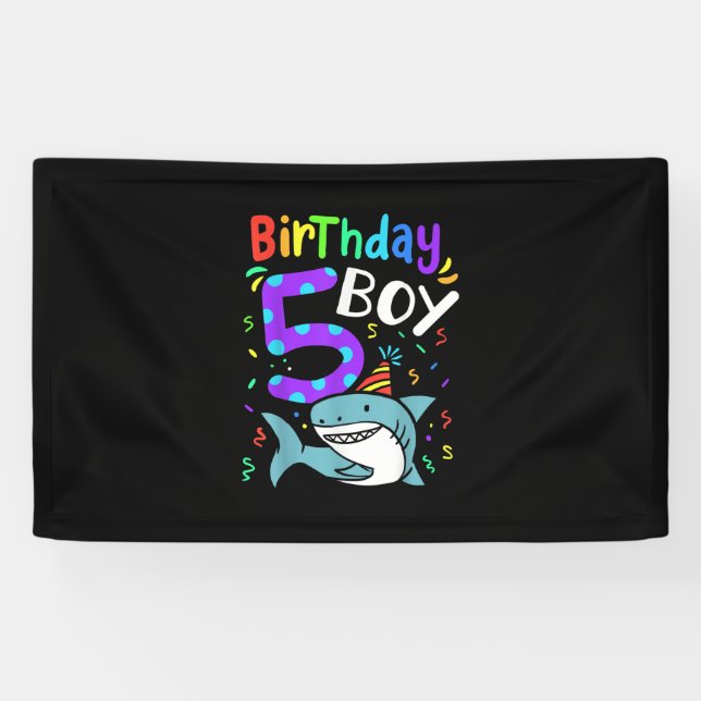 5. Geburtstag Fünf Jahre alt, Haigeschenke Banner (Horizontal)