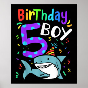 5. Geburtstag Fünf Jahre alt, Haigeschenke Poster
