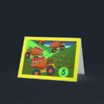 5. Geburtstag für Grandson, Dump Trucks, Cupcakes Karte<br><div class="desc">Farbenfrohe Müllhubwagen mit Kuchen laden sie zum 5. Geburtstag eines Enkels ein. Art,  Bild und Vers Copyright © Shoaff Ballanger Studios.</div>