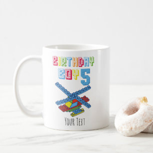 5. Geburtstag Gebäude Block Personalisiert Geburts Kaffeetasse