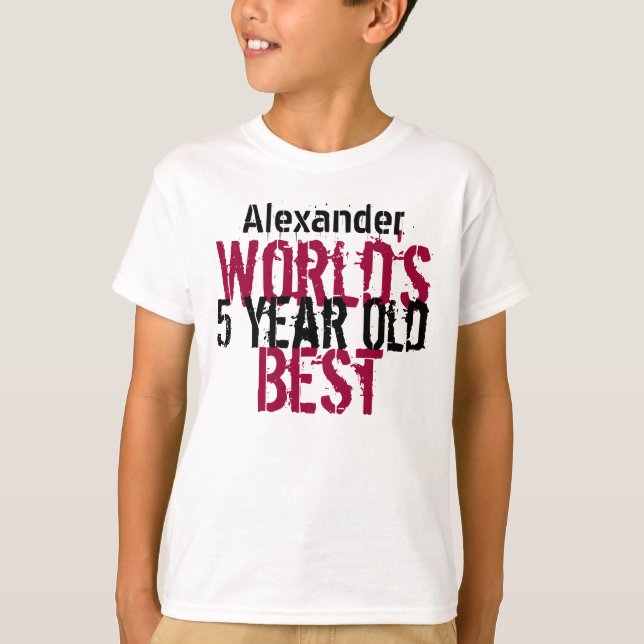 5. Geburtstag Geschenk Welt ist der beste 5-jährig T-Shirt (Vorderseite)