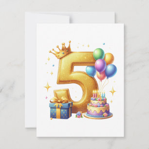 5. Geburtstag Gold Einladung