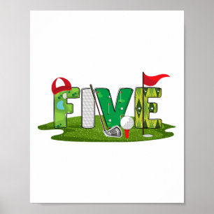 5. Geburtstag Golf Thema 5 Jahre Alte Kinder Sport Poster
