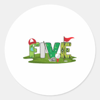 5. Geburtstag Golf Thema 5 Jahre Alte Kinder Sport Runder Aufkleber