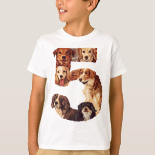 5. Geburtstag Hund Welpe Thema 5 Jahre Kinder Jung T-Shirt