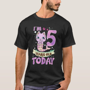 5. Geburtstag Katze Meerjungfrau Mercat Kitty Gesc T-Shirt