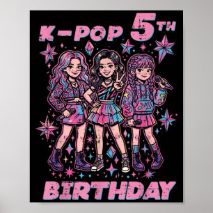5. Geburtstag Kinder Mädchen Jungen 5 Jahre alt - Poster
