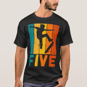 5. Geburtstag Kinder Skater Skateboard 5 Jahre alt T-Shirt