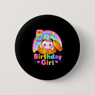 5. Geburtstag Mädchen Dumpling Kawaii Pastell Anim Button