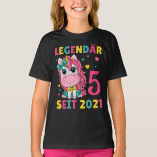 5. Geburtstag Mädchen Einhorn Legendär Seit 2021 T-Shirt