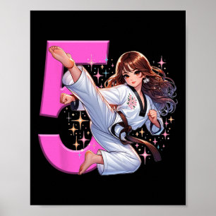 5. Geburtstag Mädchen Kampfsportparty Taekwondo Ka Poster