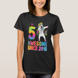 5. Geburtstag Mädchen Teens Dabbing Einhorn 5 Jahr T-Shirt