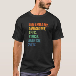 5. Geburtstag März 2017 Boys Girls 5 Jahre T-Shirt