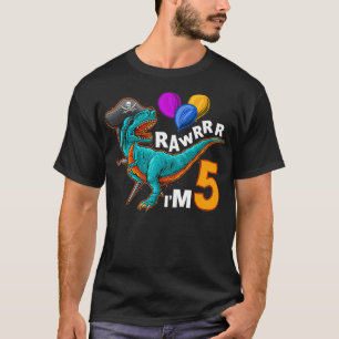 5. Geburtstag Pirate Dinosaur Geburtstag TRe Party T-Shirt