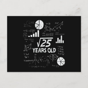 5. Geburtstag Quadratwurzel Mathe 5 Jahre altes Ge Postkarte