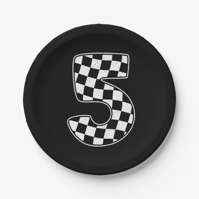 5. Geburtstag Schecknummer 5 Pappteller (Vorderseite)