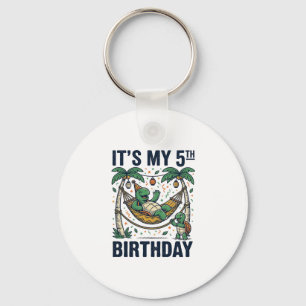 5. Geburtstag Schildkröte Hängematte Vintage Gravu Schlüsselanhänger