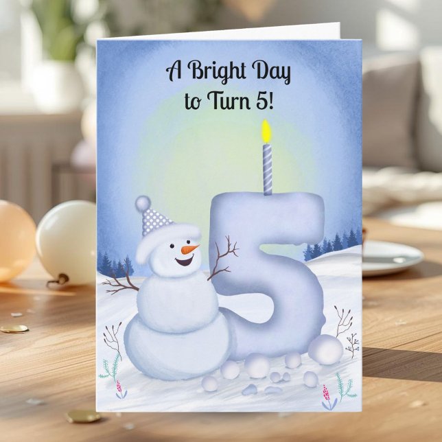5. Geburtstag Schneemann Schnee Fünf Karte (Von Creator hochgeladen)