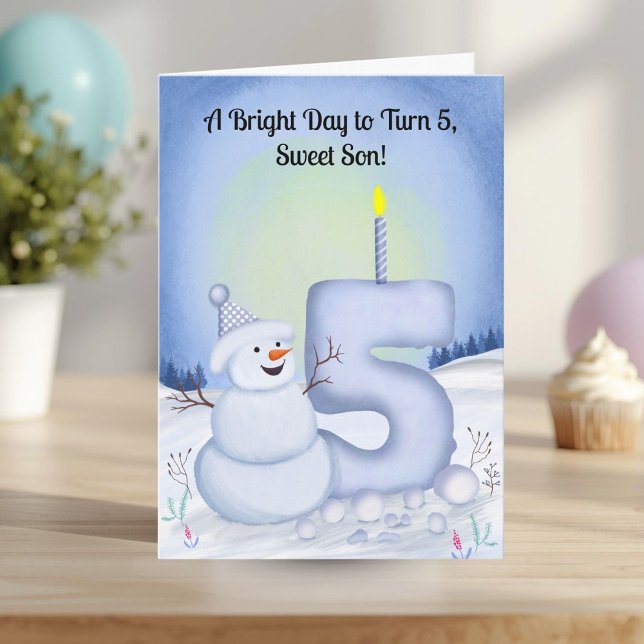 5. Geburtstag Schneemann Schnee Karte (Von Creator hochgeladen)