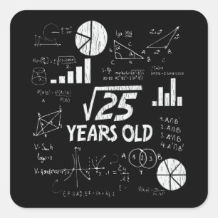 5. Geburtstag Square Root Mathe 5 Jahre Altes Tage Quadratischer Aufkleber