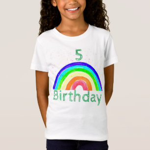5. Geburtstag Wasserfarbe Regenbogen farbenfroh Mä T-Shirt