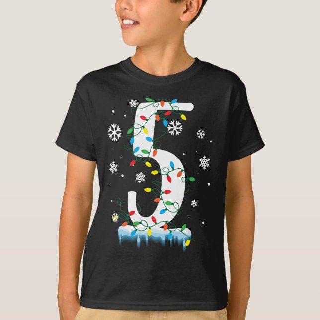 5. Geburtstag Weihnachtsschneeflocke 5 Jahre Alte  T-Shirt (Vorderseite)