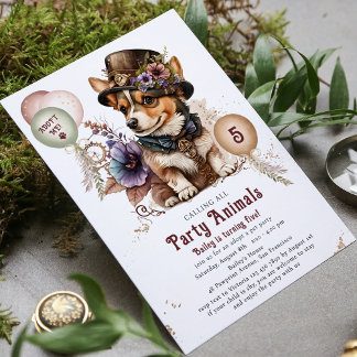 5. Geburtstag Welpenhund Adoption Party Einladung