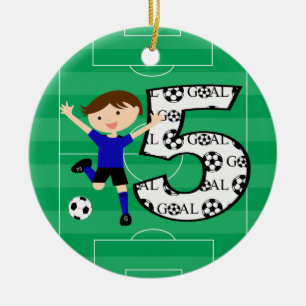 5. Geburtstags-blaue und schwarze Keramik Ornament