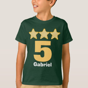 5 Geburtstags-Jungen-Stern-großer T-Shirt