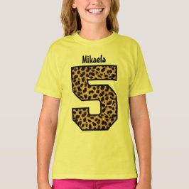 5. Geburtstags-Mädchen LEOPARD T-Shirt