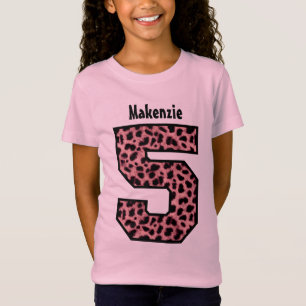 5. Geburtstags-Mädchen LEOPARD T-Shirt