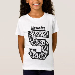 5. Geburtstags-Mädchenzebra-vierjährlicher T-Shirt