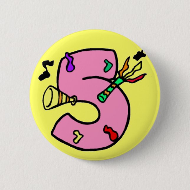 5. Geburtstags-Party-Knopf Button (Vorderseite)