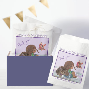 5. Geburtstagsfeier Mädchen mit Katzengefältchen Geschenktütchen