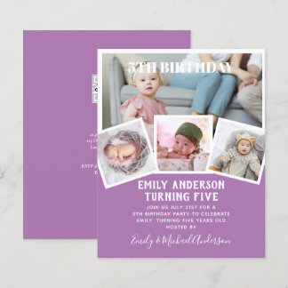 5. Geburtstagsfoto Collage Invite Boy Girl Mixed