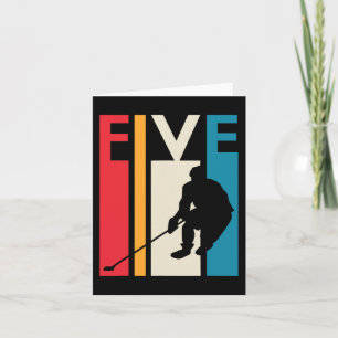 5. Geburtstagsgeschenk Fünf Vintage Hockey Geburts Karte