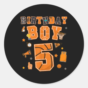 5. Geburtstagskind 5 Jahre Basketball Party 5 Jahr Runder Aufkleber