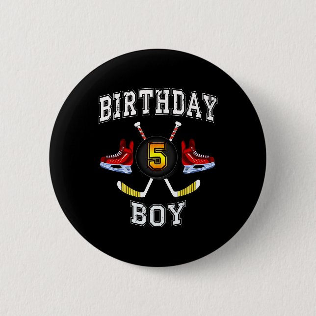 5. Geburtstagskind - Eishockey 5 Jahre Button (Vorderseite)