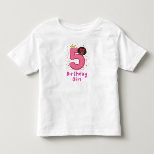 5. Geburtstagskleidung Rosa Nr. Kronen Curry Hair Kleinkind T-shirt