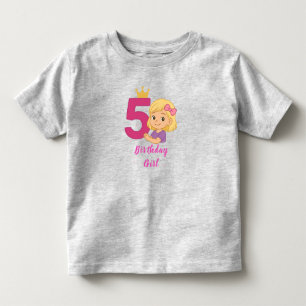5. Geburtstagskrone für Niedliches Mädchen Kleinkind T-shirt