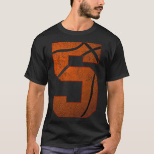 5. Geburtstagsparty 5 Jahre alter Basketballplatz T-Shirt