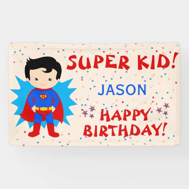 5. Geburtstagsparty Banner - Super Kid! (Horizontal)