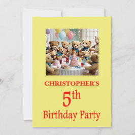 5. Geburtstagsparty Einladung Teddy Bears Party