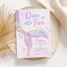 5. Geburtstagsparty mit 5 Meerjungfrau Einladung