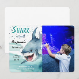 5. Geburtstagsparty Shark Foto Einladung